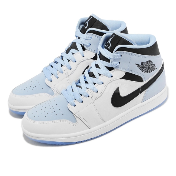 Jordan Other - Nike Air Jordan 1 Mid SE White Ice Blue Men AJ1 Casual Lifestyle Shoe DV1308-104